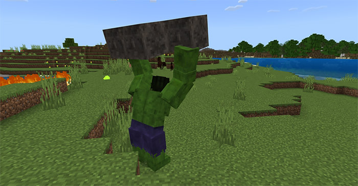 Мод Превращение в Халка для Minecraft PE