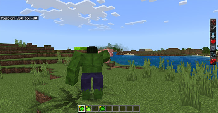 Мод Превращение в Халка для Minecraft PE