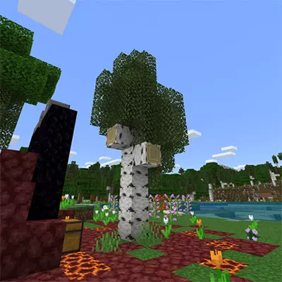 Мод Естественный вид деревьев для Minecraft PE