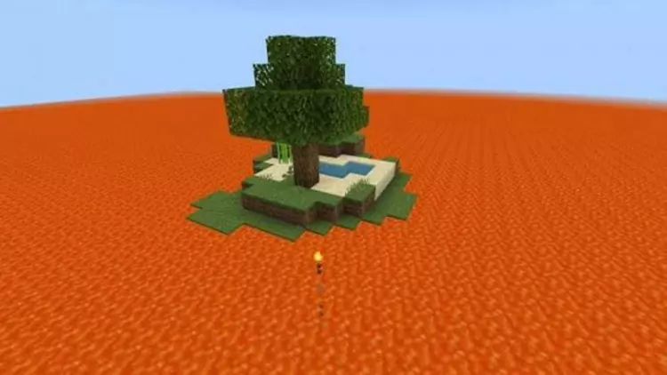 Карта Выживание в океане лавы для Minecraft PE