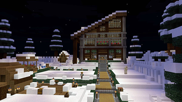 Карта Выживание в заснеженной деревне для Minecraft PE