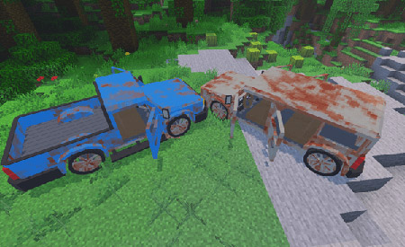 Мод "Заброшенные автомобили" для Minecraft PE