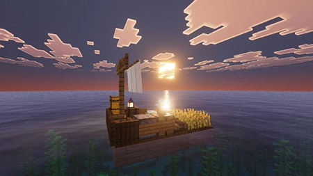 Карта "Хардкорное выживание на плоту" для Minecraft PE