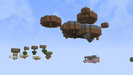 Карта "Небесное испытание вверх ногами" для Minecraft PE