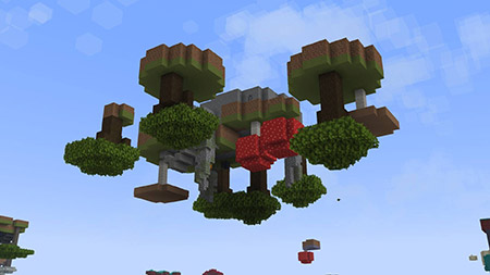 Карта "Небесное испытание вверх ногами" для Minecraft PE