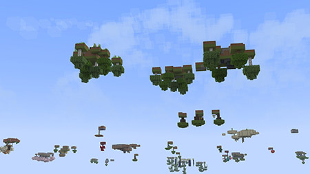 Карта "Небесное испытание вверх ногами" для Minecraft PE