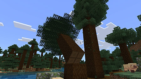 Мод "Реалистичная физика деревьев" для Minecraft PE