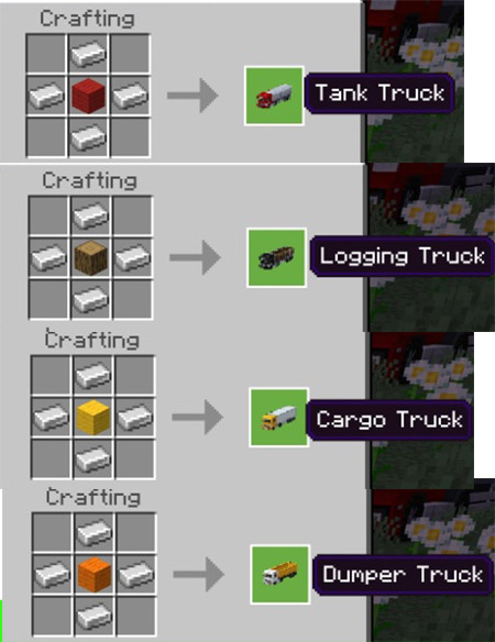 Мод "Грузовики" для Minecraft PE